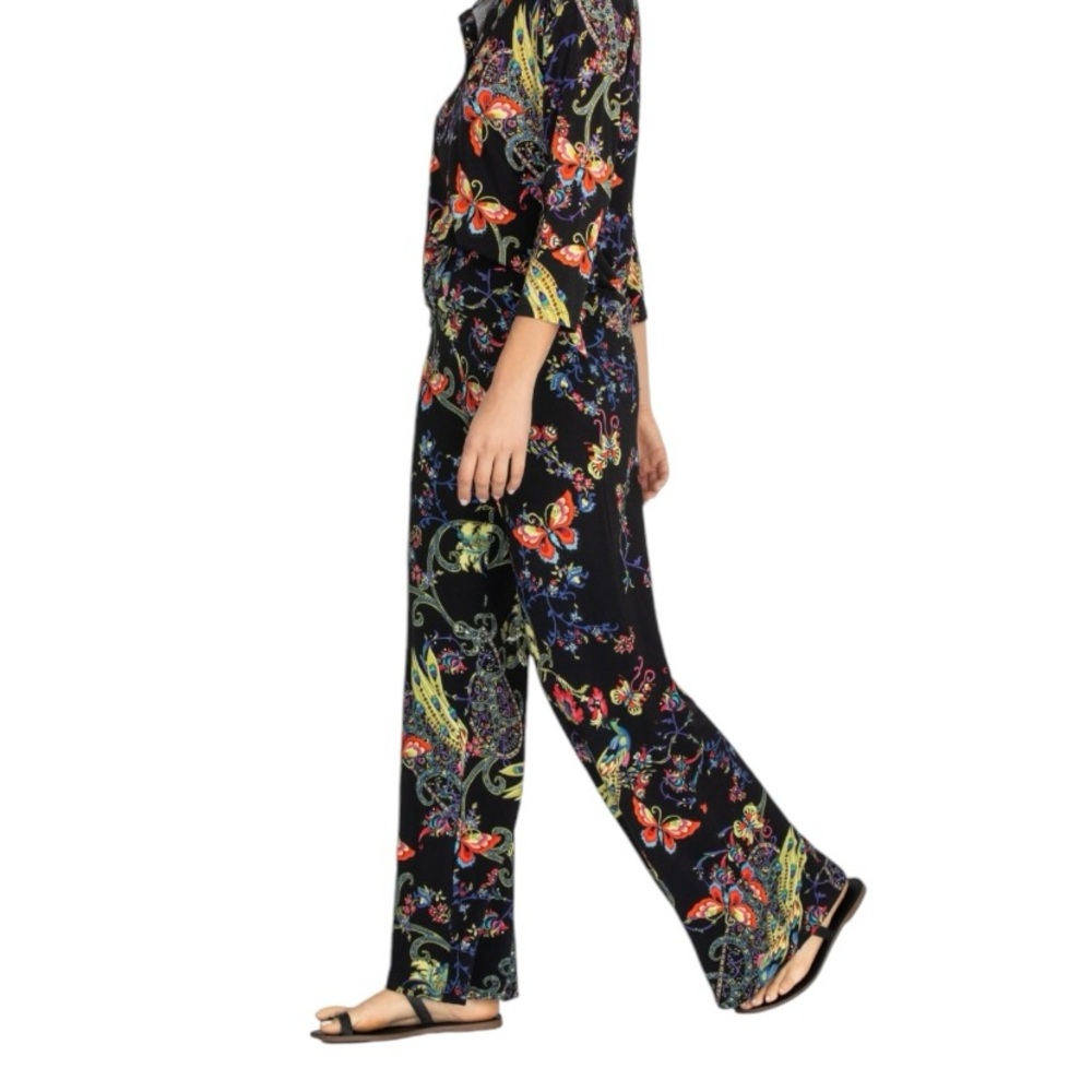 NWT Johnny Was Pottery Wide Leg Pant in Multi Butterfly Floral Print Sz XS - Picture 3 of 16